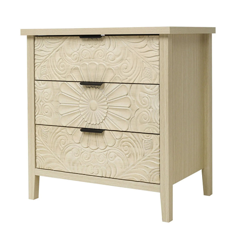 3 Drawer Cabinet - Natural Wood Finish by HouseOfZazla