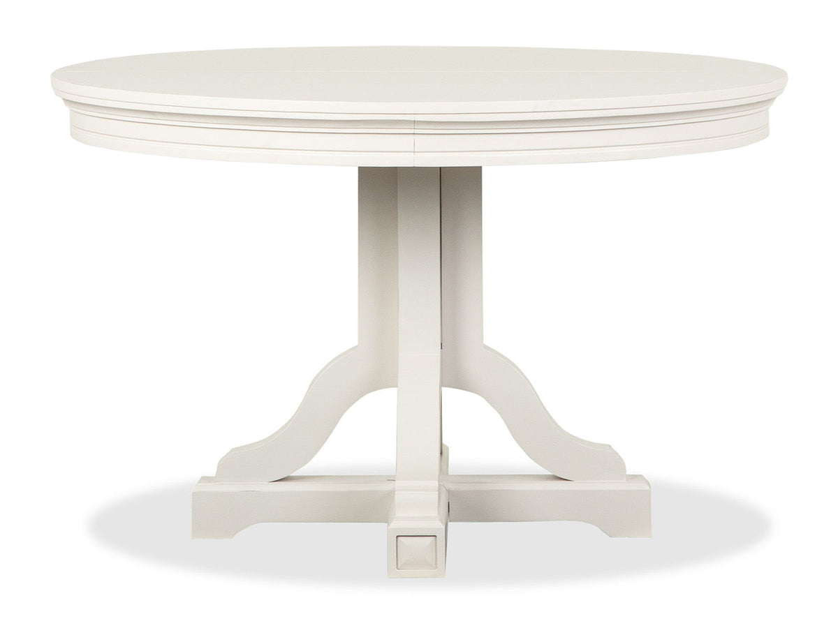Willowbrook - Extendable 48" Round Dining Table - Egg Shell White, photo 2 of 7