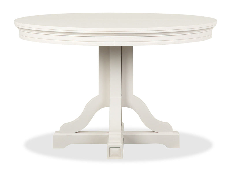 Willowbrook - Extendable 48" Round Dining Table - Egg Shell White, photo 2 of 7