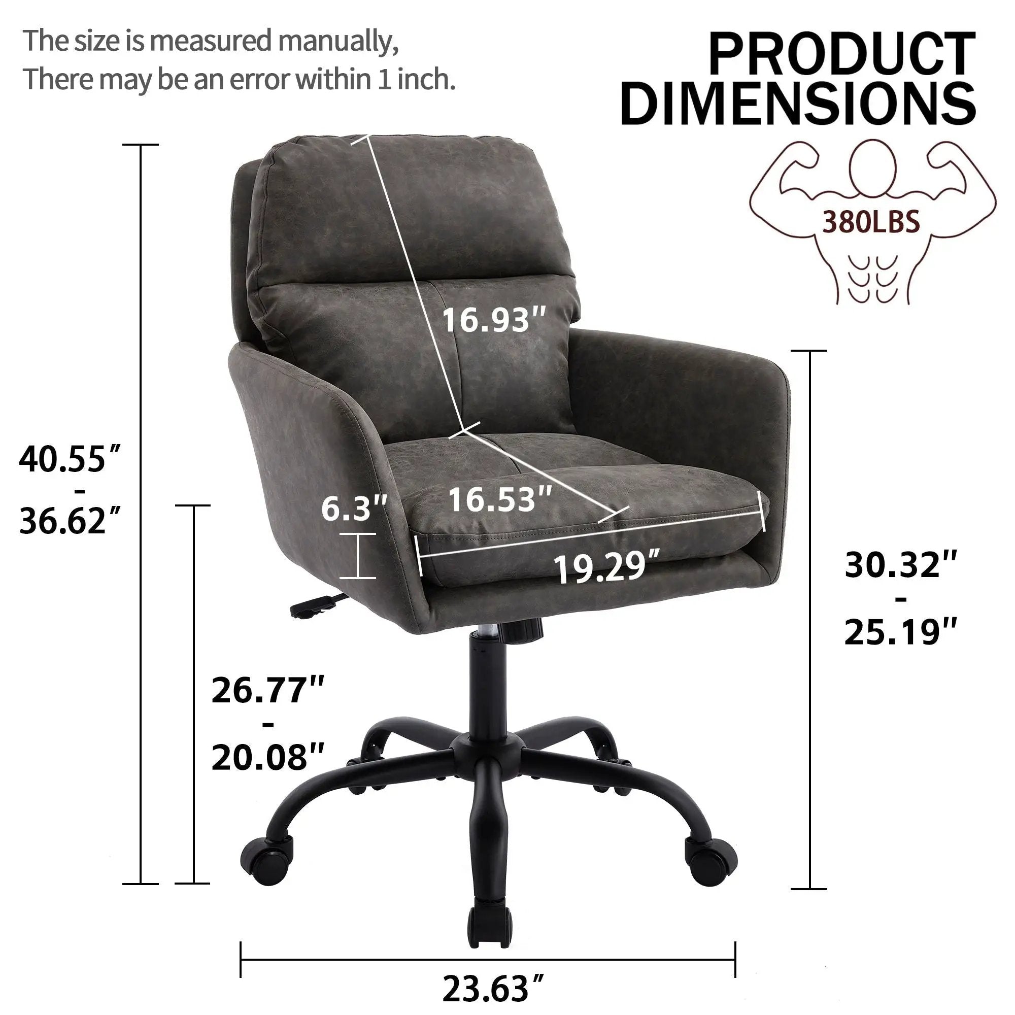 Office Chair With Adjustable Height, Ergonomic Design by Unique Piece Furniture