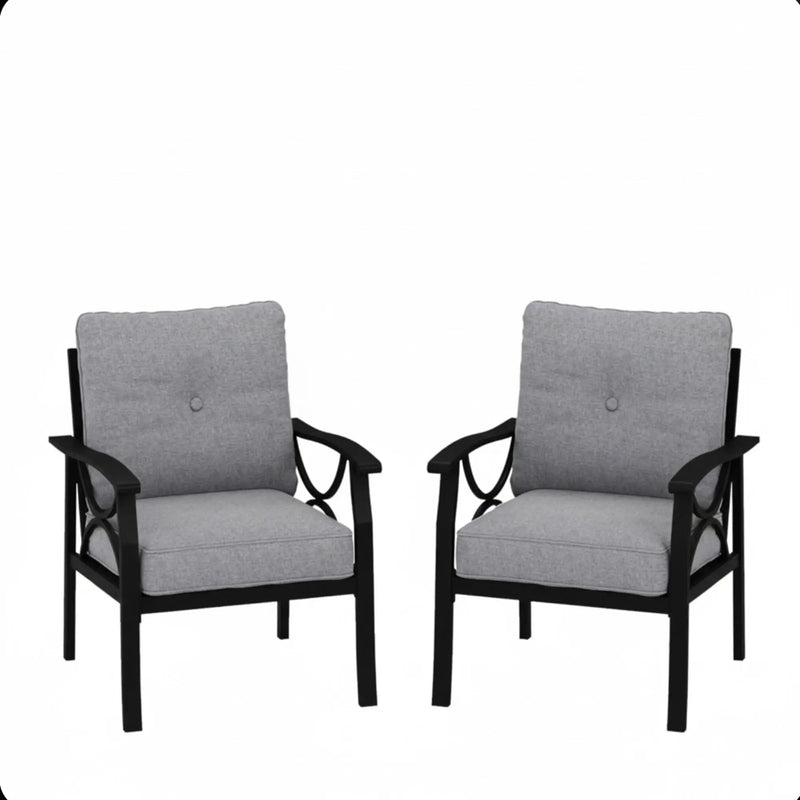 All-Weather Armchairs With Cushions, Modern Sculptural Design (Set of 2) by HouseOfZazla