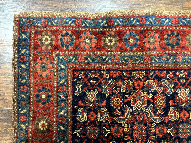 Antique Persian Tribal Rug 4x6, Kurdish Rug by Jewel Rugs
