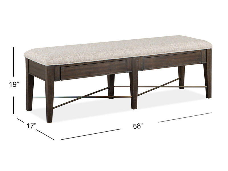 Westley Falls - Bench With Upholstered Seat - Graphite, photo 3 of 7