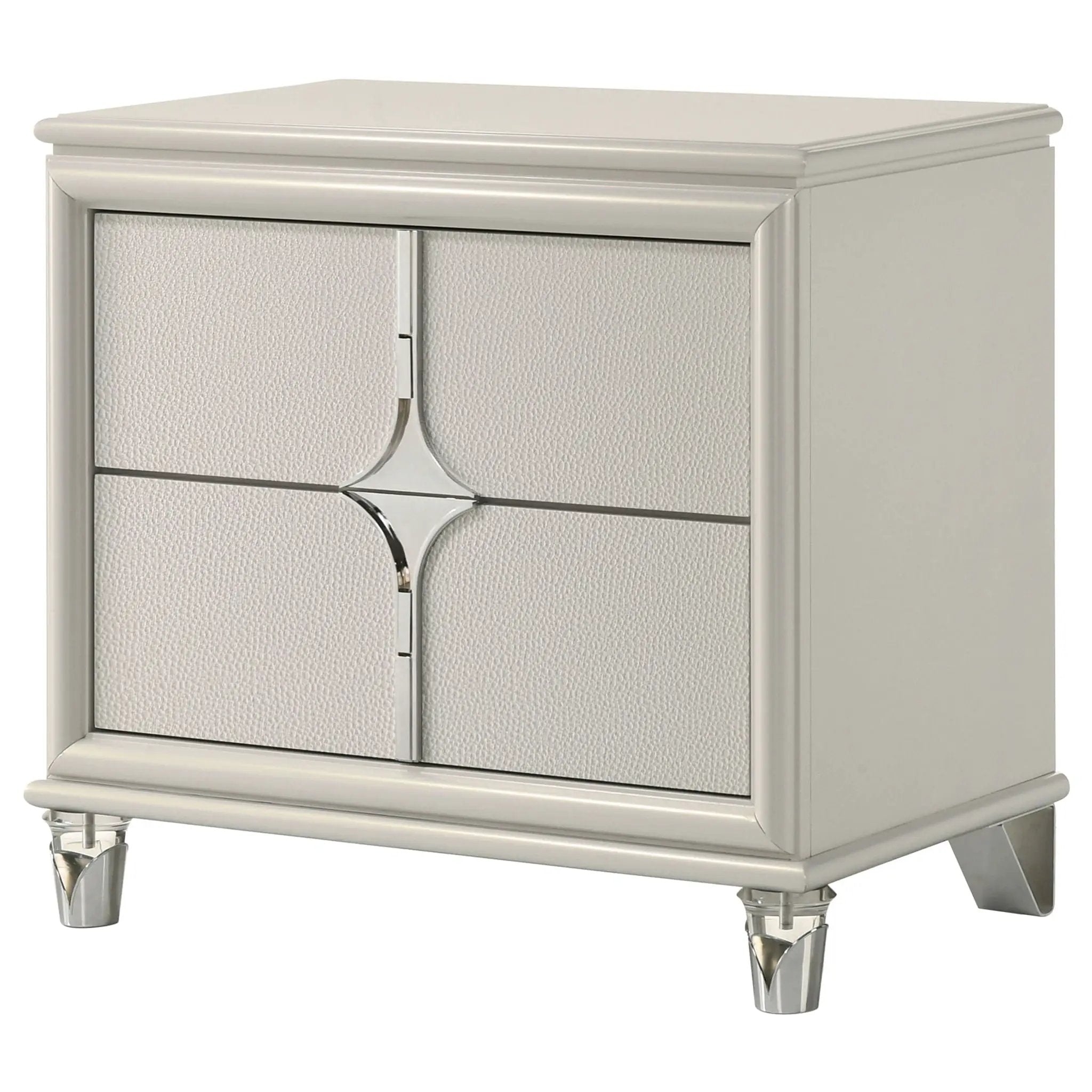 Olivia 2-drawer Nightstand Bedside Table Pearl White by Unique Piece Furniture