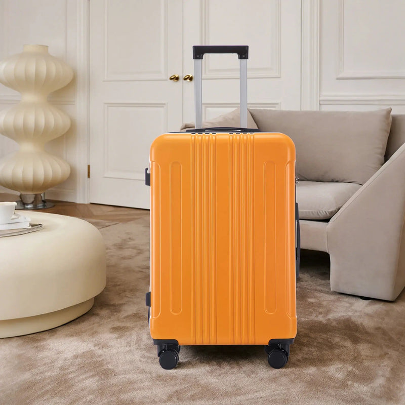 3-Piece ABS Spinner Wheel Luggage Set in Black and Orange by HouseOfZazla