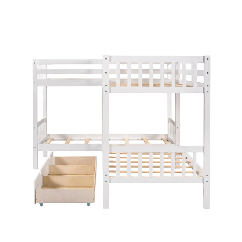 L Shaped Bunk Bed With Drawers by Unique Piece Furniture