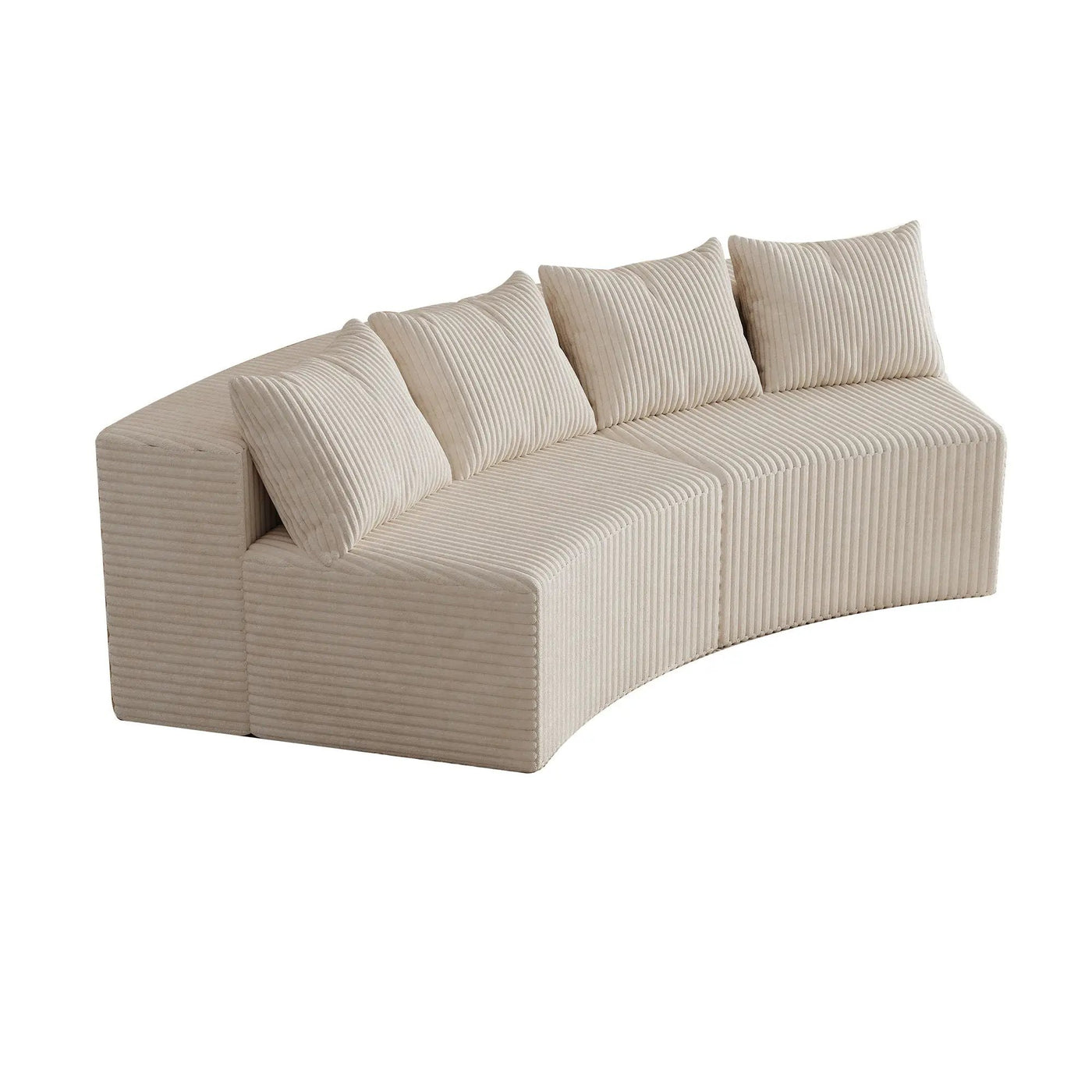 Curved Sectional Sofa With 4 Pillows, Modular Semi Circular Design by HouseOfZazla