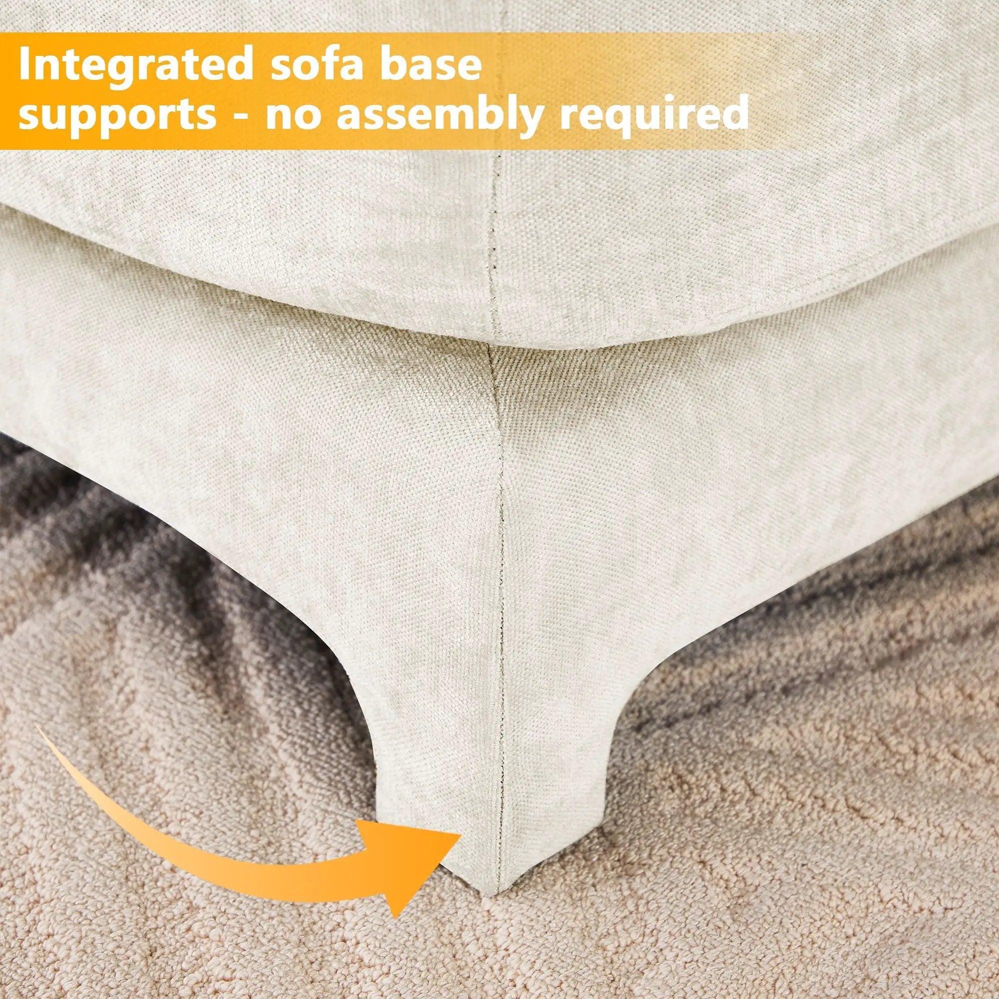 Stylish Sofa With Ottoman And Lumbar Pillows, Ergonomic Design by HouseOfZazla