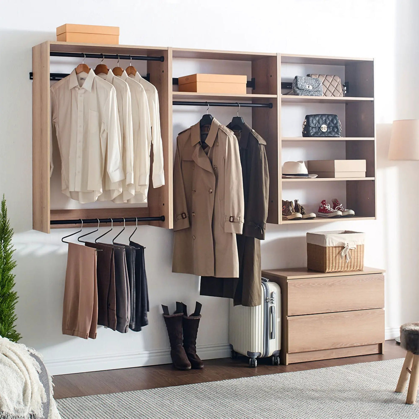 Devi - Wall Mounted Wood Closet System & Modular Units by HouseOfZazla