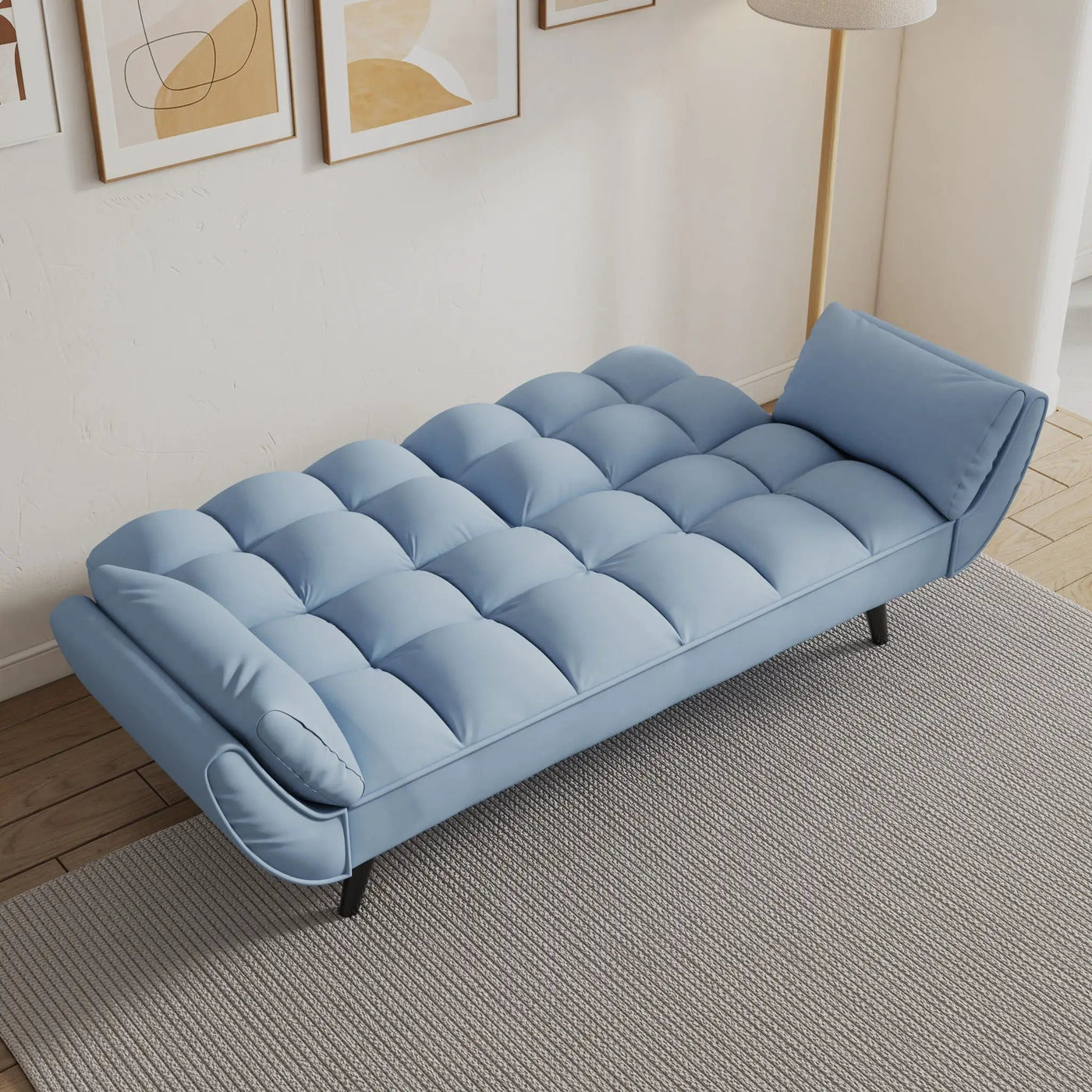 Sofa Soft Two Armrests Throw Pillow Pillow Comfortable Fit Apartment Bedroom Small Space by HouseOfZazla
