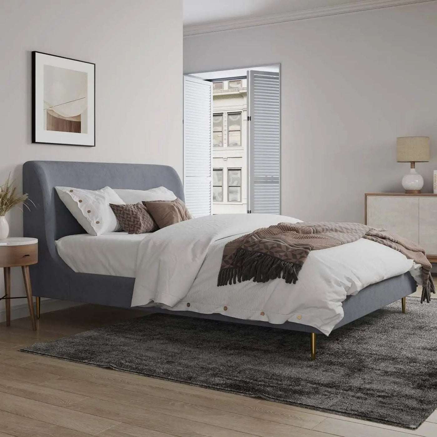 Upholstered Bed With Curved Headboard by HouseOfZazla