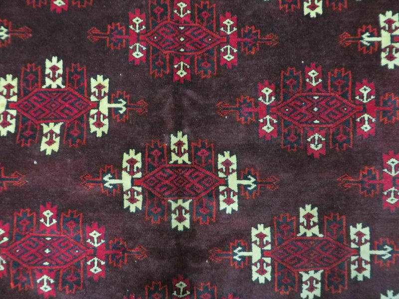 7' X 10' Antique Handmade Yamud Turkoman Wool Rug Excellent by Jewel Rugs