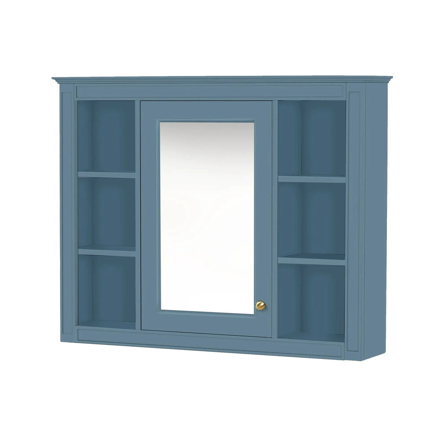 Wall Mounted Medicine Cabinet With Mirror, Storage Cabinet Featuring 6 Open Shelves And Adjustable Interior by HouseOfZazla
