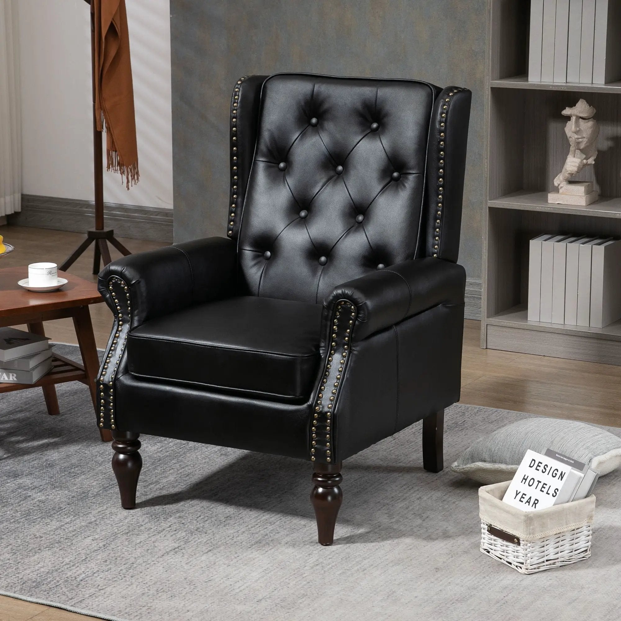 Modern Accent Armchair With Sturdy Wood Legs by Unique Piece Furniture