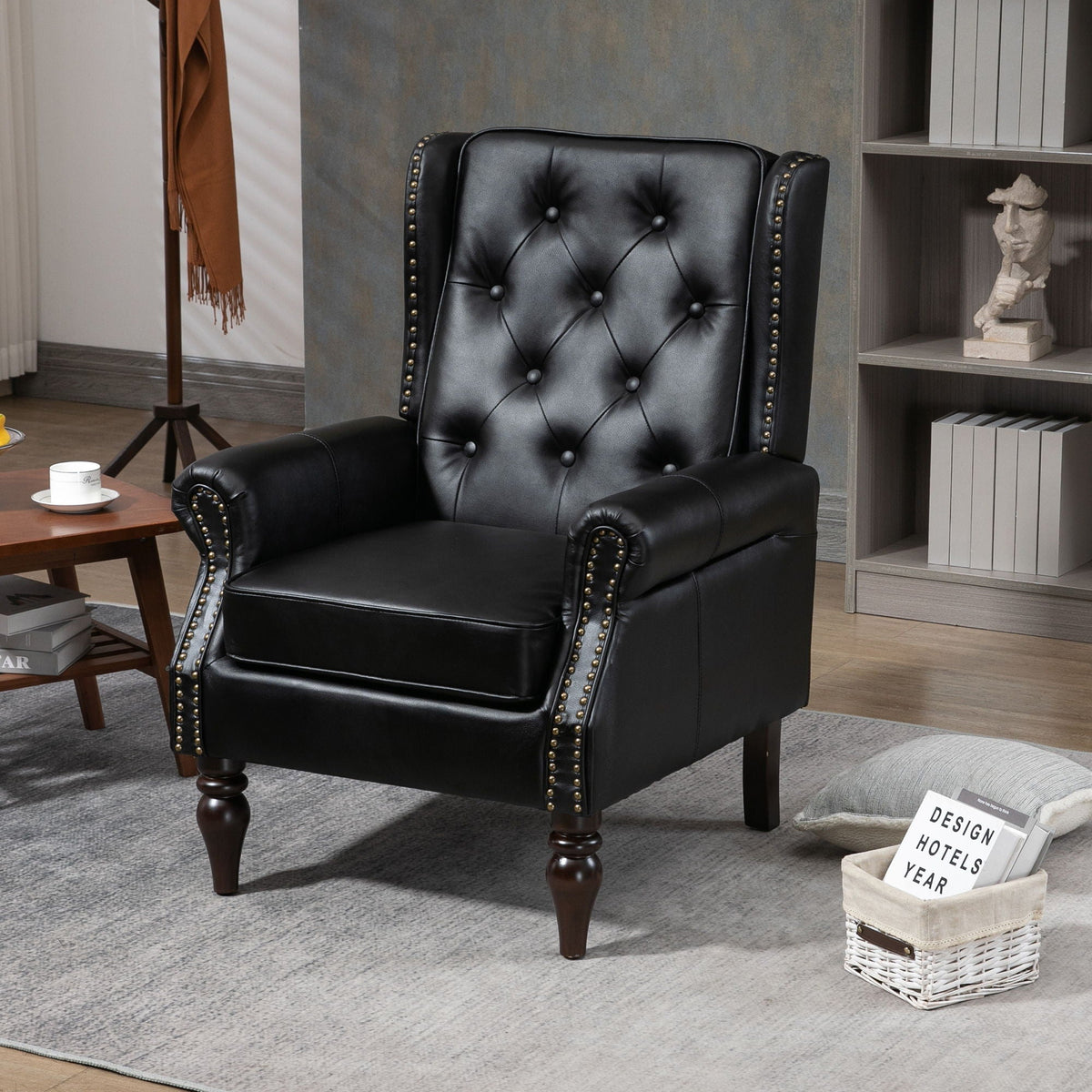 Modern Accent Armchair with Sturdy Wood Legs - Multiple Colors, photo 7 of 16