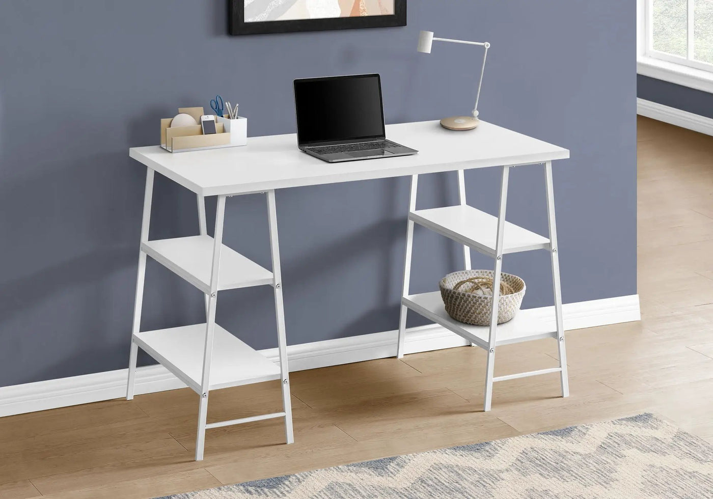 Computer Desk for Home Office with Storage Shelves by HouseOfZazla