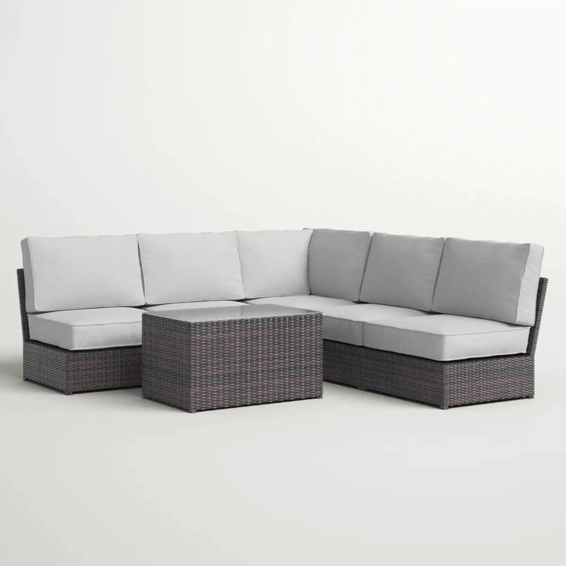 Modular 4 Person Outdoor Seating Group With Cushions - Espresso by HouseOfZazla