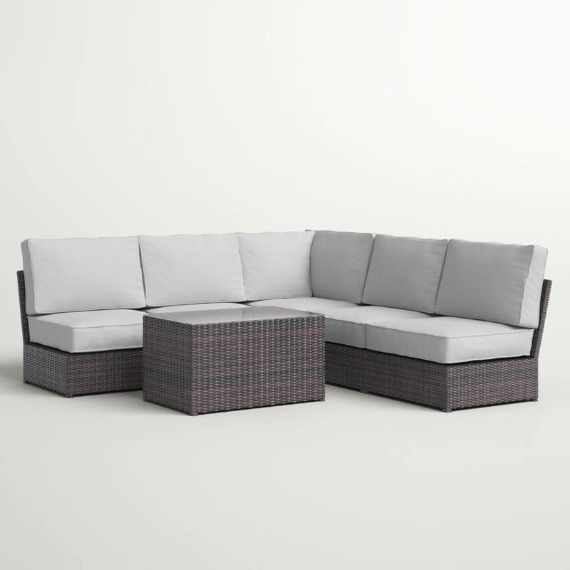 Modular 4 Person Outdoor Seating Group with Cushions - Espresso