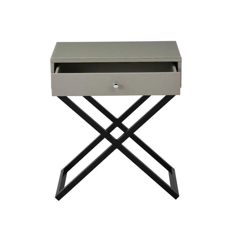 Koda - End Side Table Nightstand, Drawer And Cross Base by Unique Piece Furniture