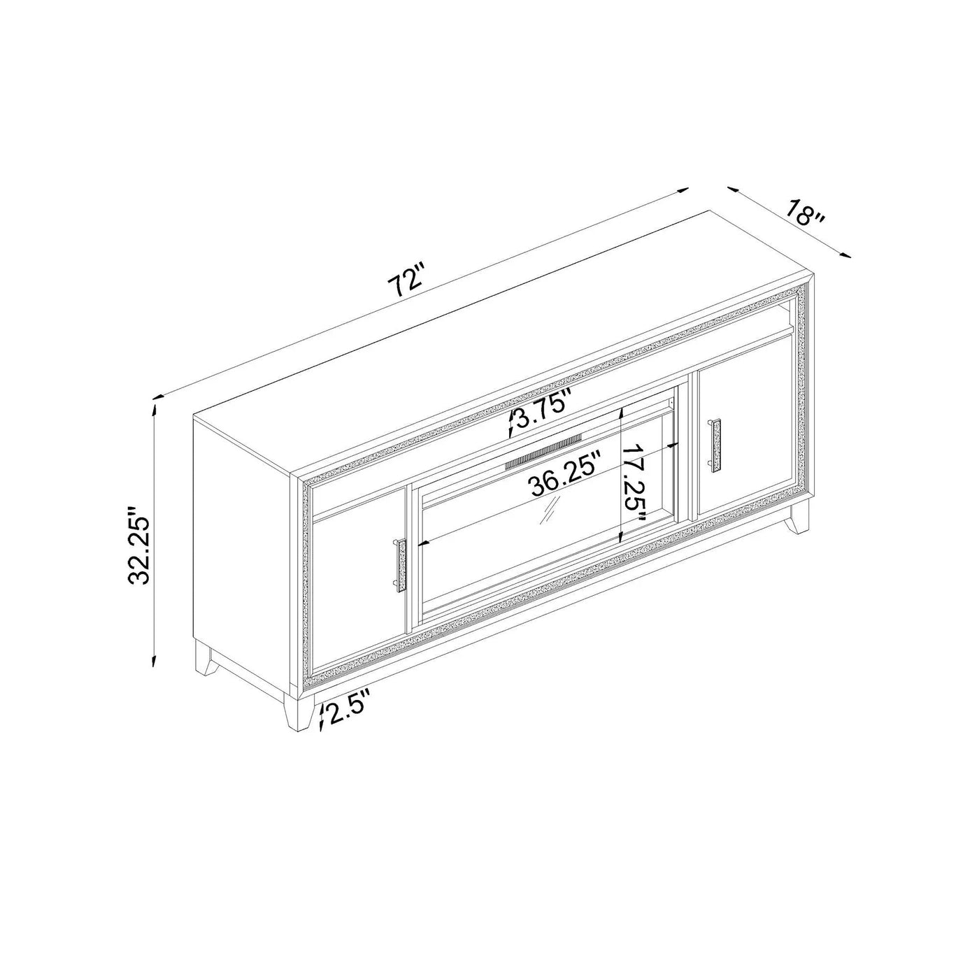 Almera - Fireplace With Adjustable Temperature And LED Options by HouseOfZazla