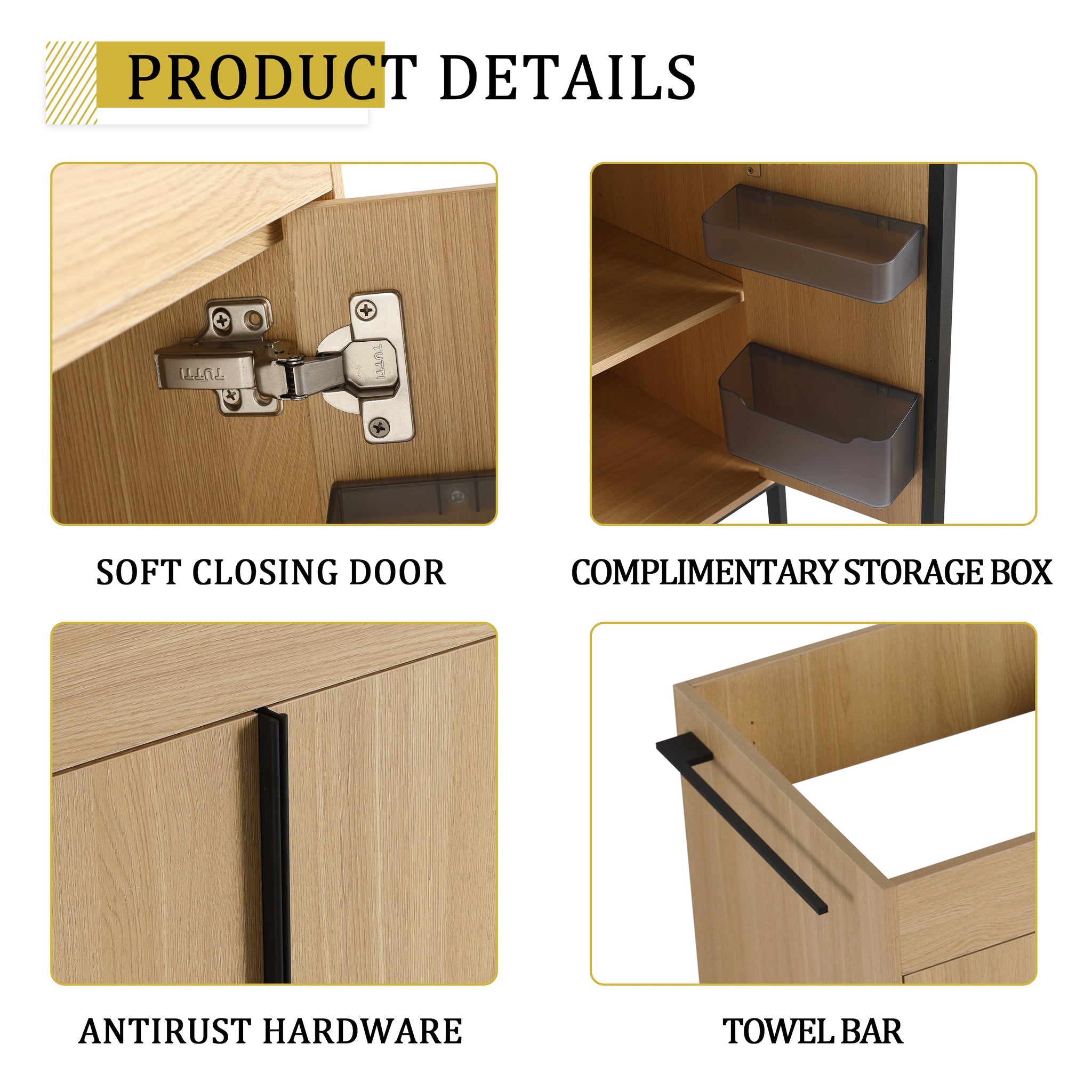 60-Inch Freestanding Bathroom Cabinet with Soft Close Doors & Open Storage by HouseOfZazla