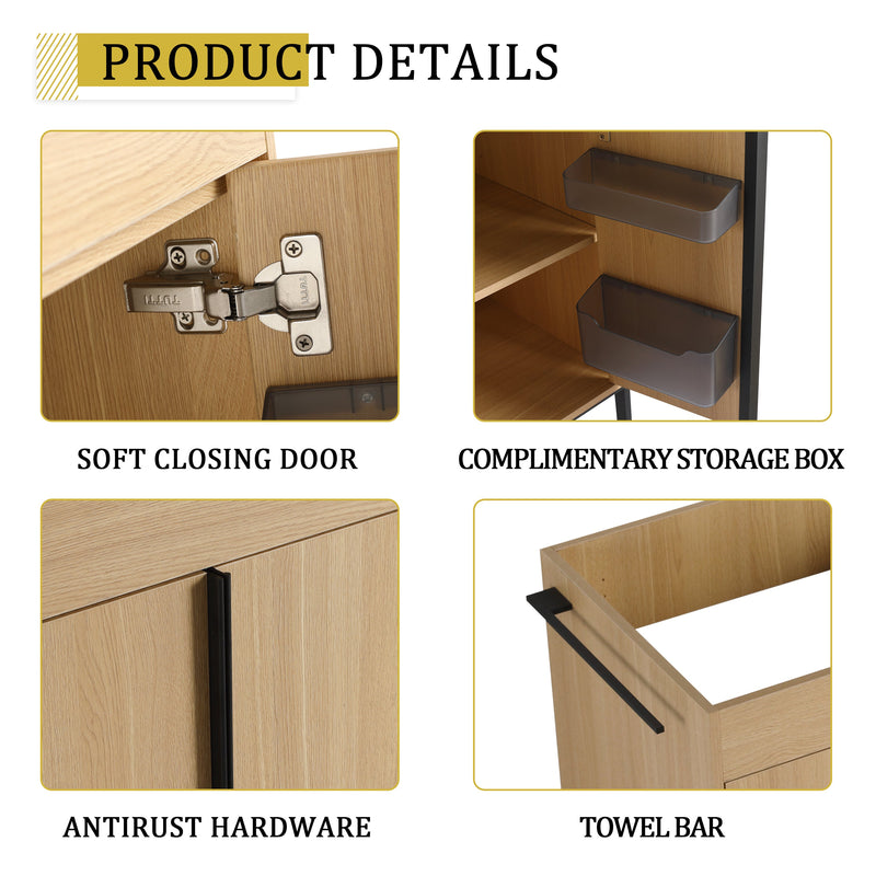 60-Inch Freestanding Bathroom Cabinet with Soft Close Doors & Open Storage by HouseOfZazla
