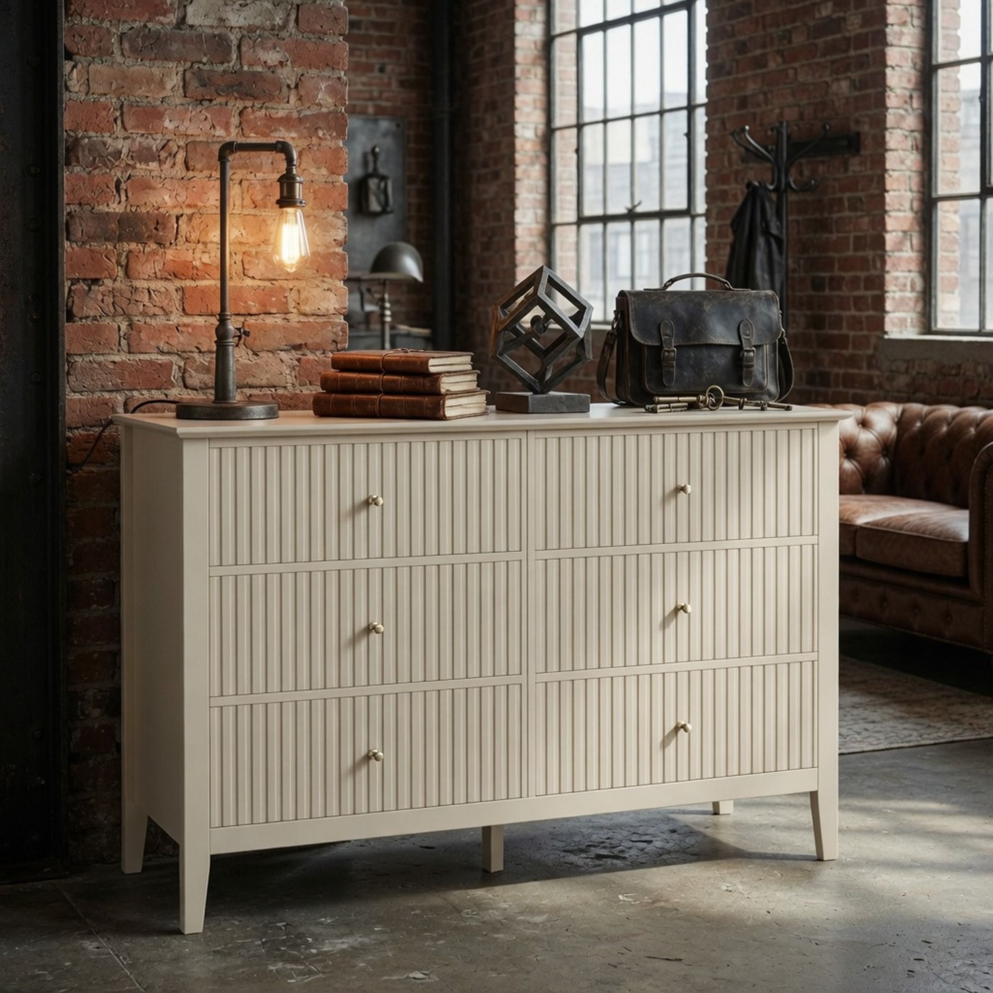 Modern 6 Drawer Fluted Dresser by HouseOfZazla
