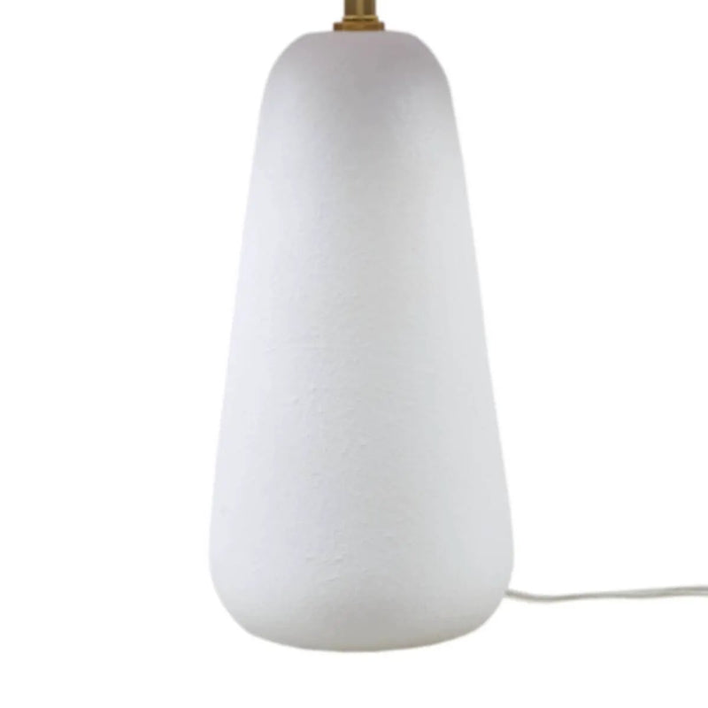 Textured Ceramic Table Lamp with Fluted Fabric Shade - White by HouseOfZazla