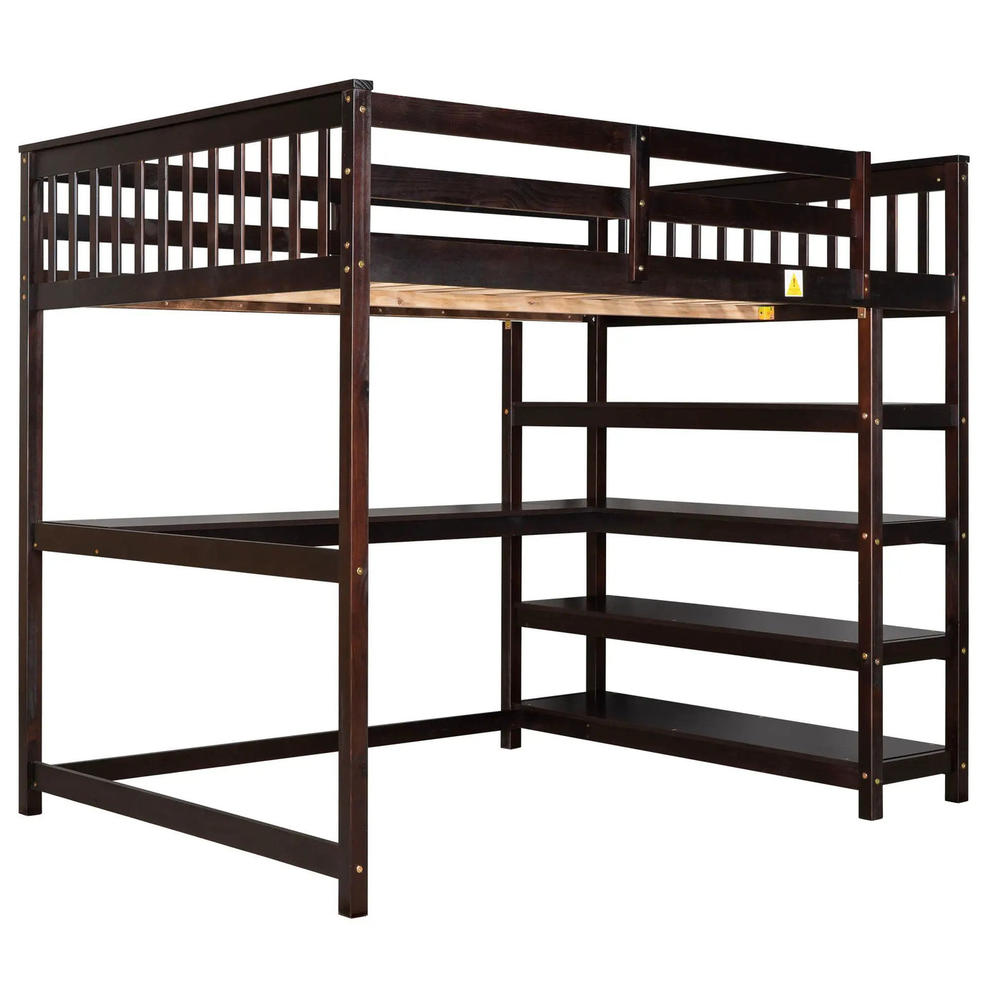 Loft Bed With Storage Shelves And Under Bed Desk by HouseOfZazla