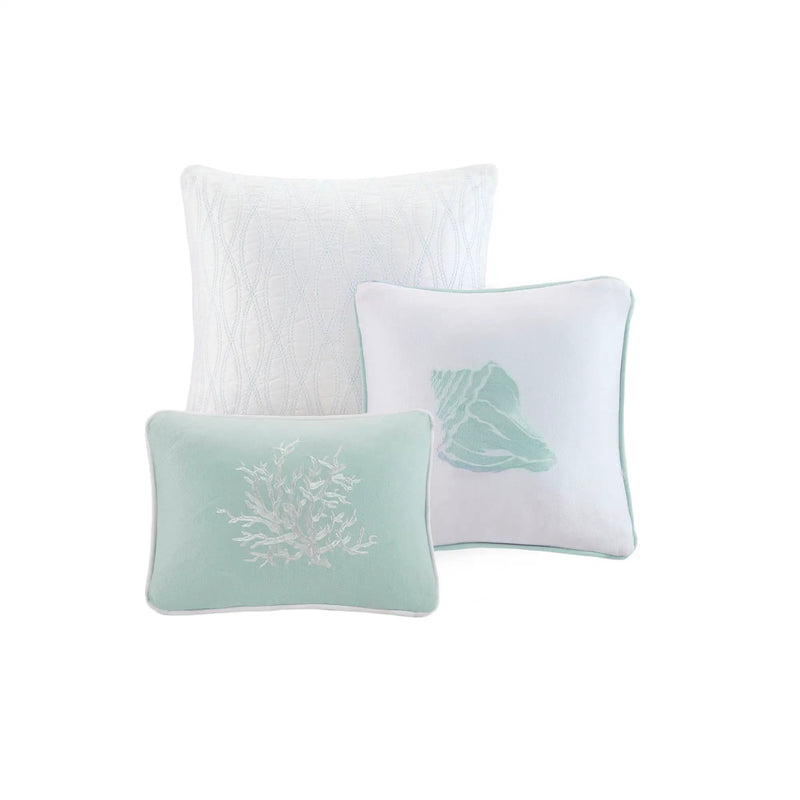 Oversized Cotton Jacquard Comforter Set Aqua King by HouseOfZazla