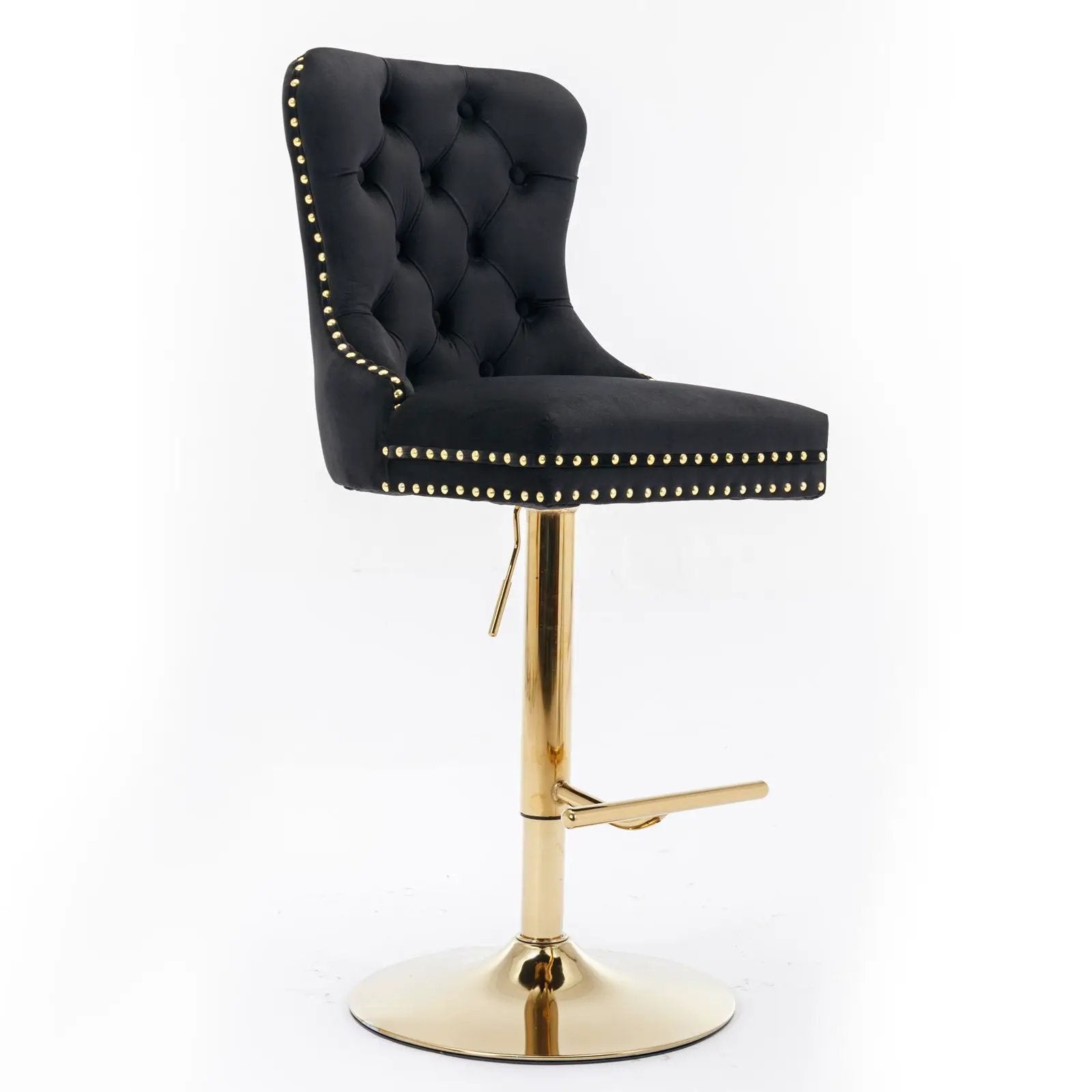 Thick Swivel Barstools Adjusatble Seat Height From 25-33", Modern Upholstered Bar Stools With Backs Comfortable Tufted For Home Pub And Kitchen Island (Set of 2) by Unique Piece Furniture