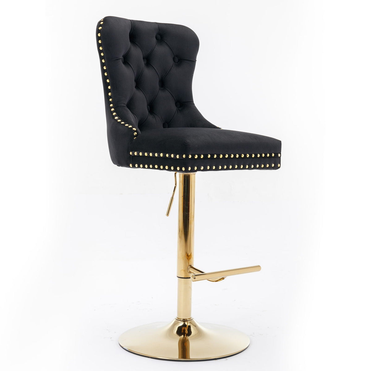 Modern Upholstered Swivel Barstools with Adjustable Height - Set of 2, photo 2 of 11