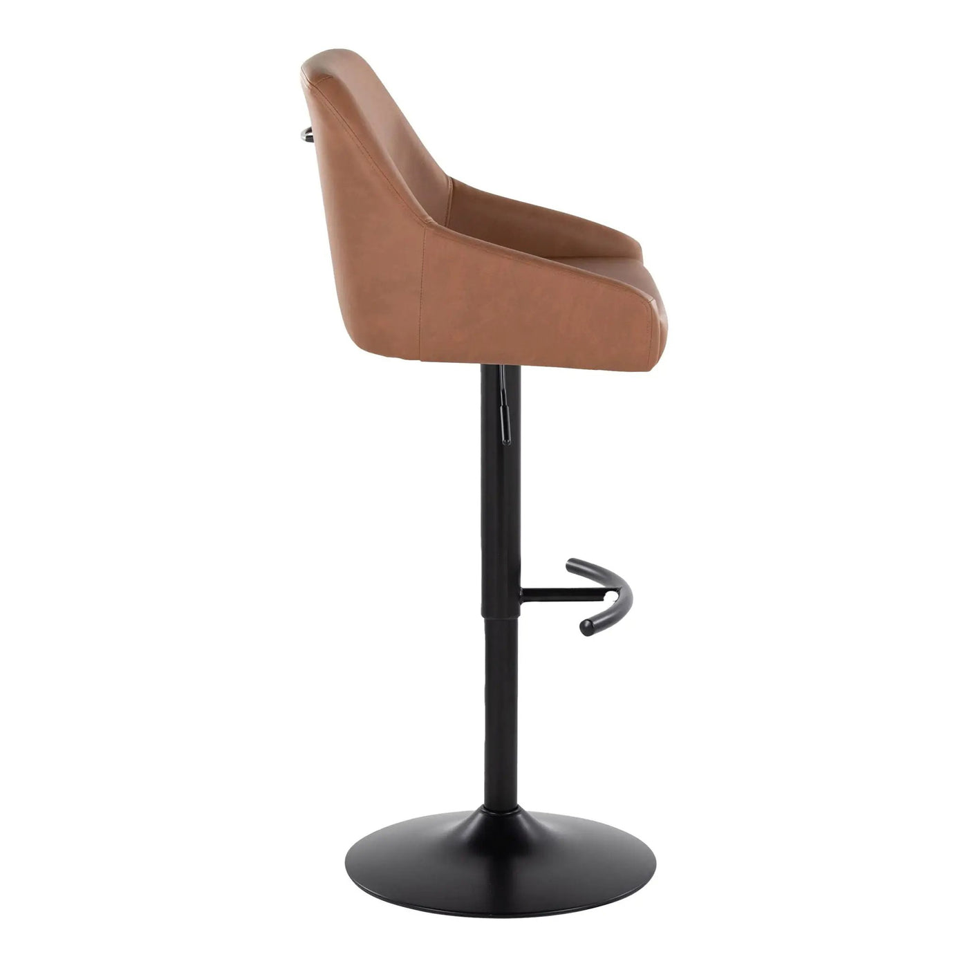 Hannah - Transitional Adjustable Barstool With Swivel With Rounded T Footrest (Set of 2) by HouseOfZazla