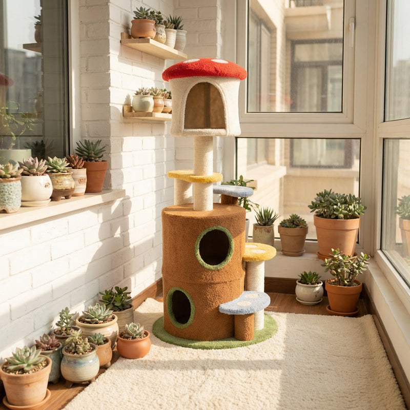 Mushroom Cat Tree With Large Condo Platform Ladder, photo 4 of 10