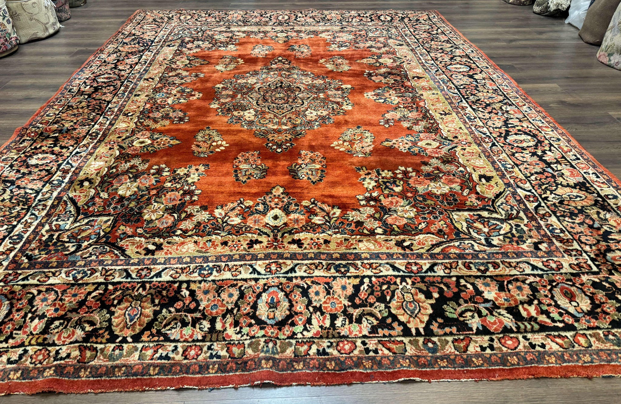 Antique Persian Sarouk Rug 9x12 by Jewel Rugs