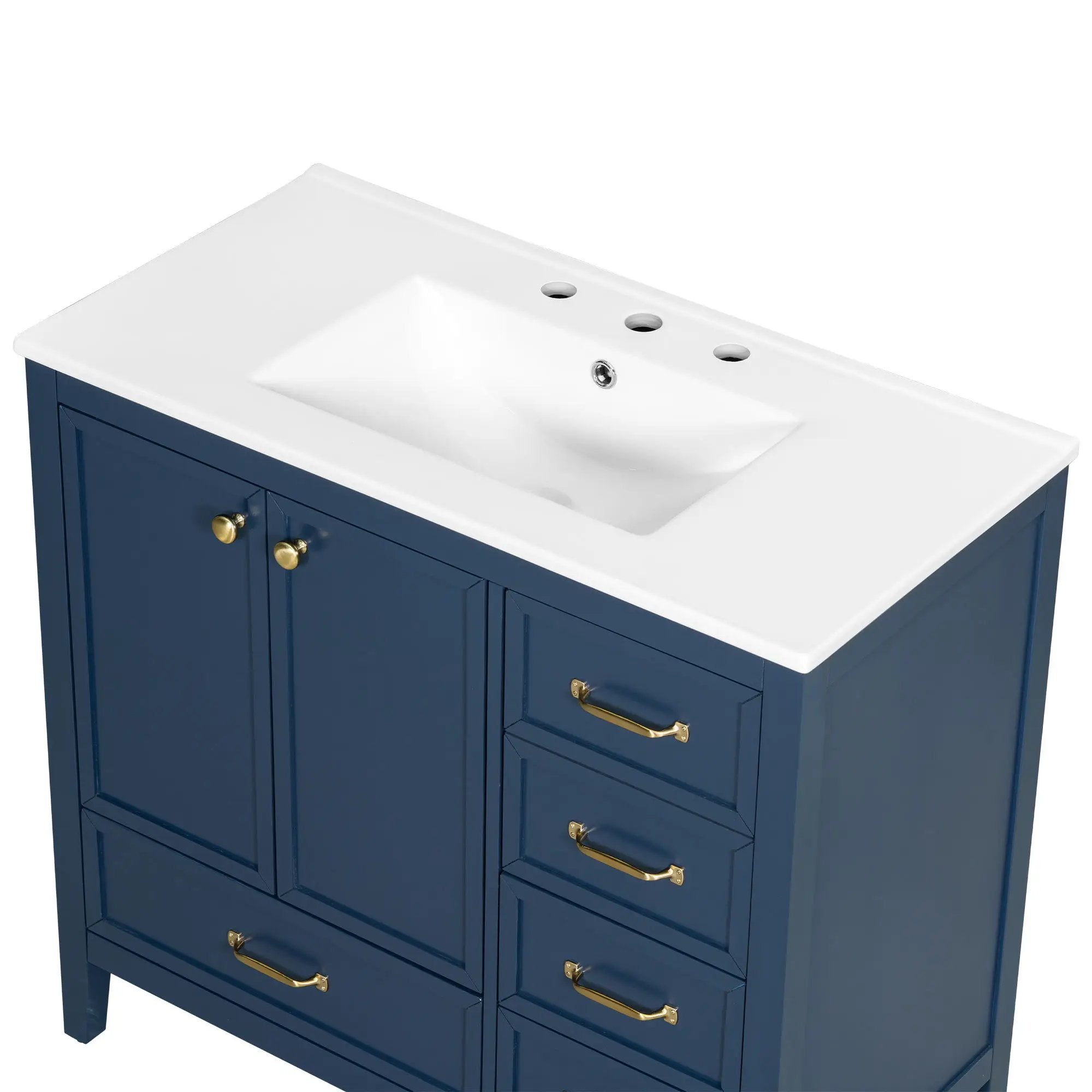 Elegant Vintage Bathroom Vanity With Sink and Soft Closing Drawers by HouseOfZazla