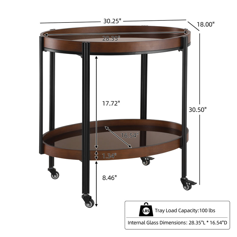Oval 2 Shelf Dark Kitchen Cart by HouseOfZazla