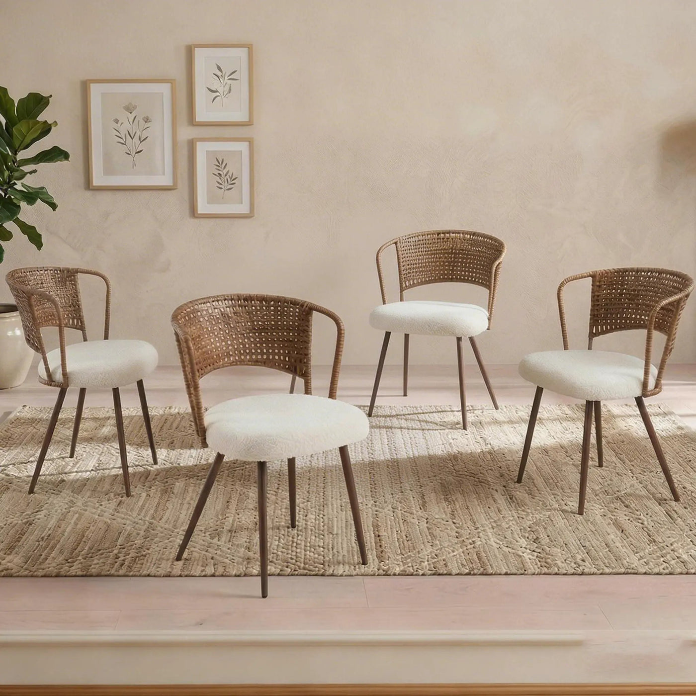 Farmhouse Style Wicker Dining Chair by HouseOfZazla