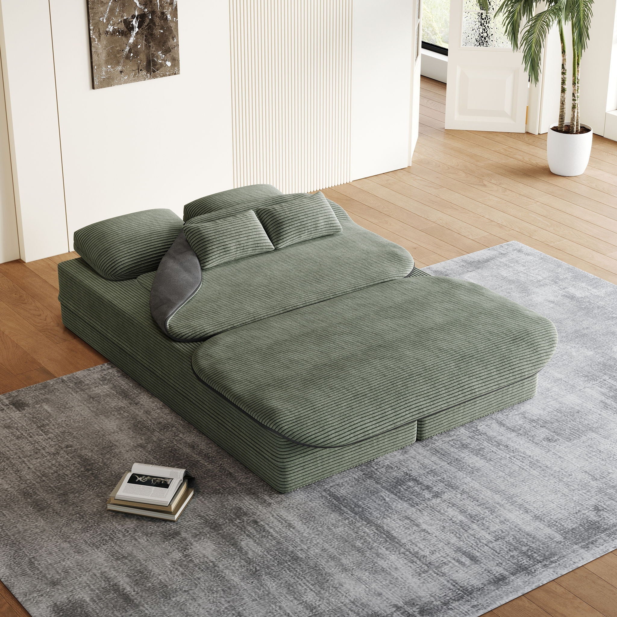 2 In 1 Foldable Sofa Bed With Multi Functional Blanket by HouseOfZazla