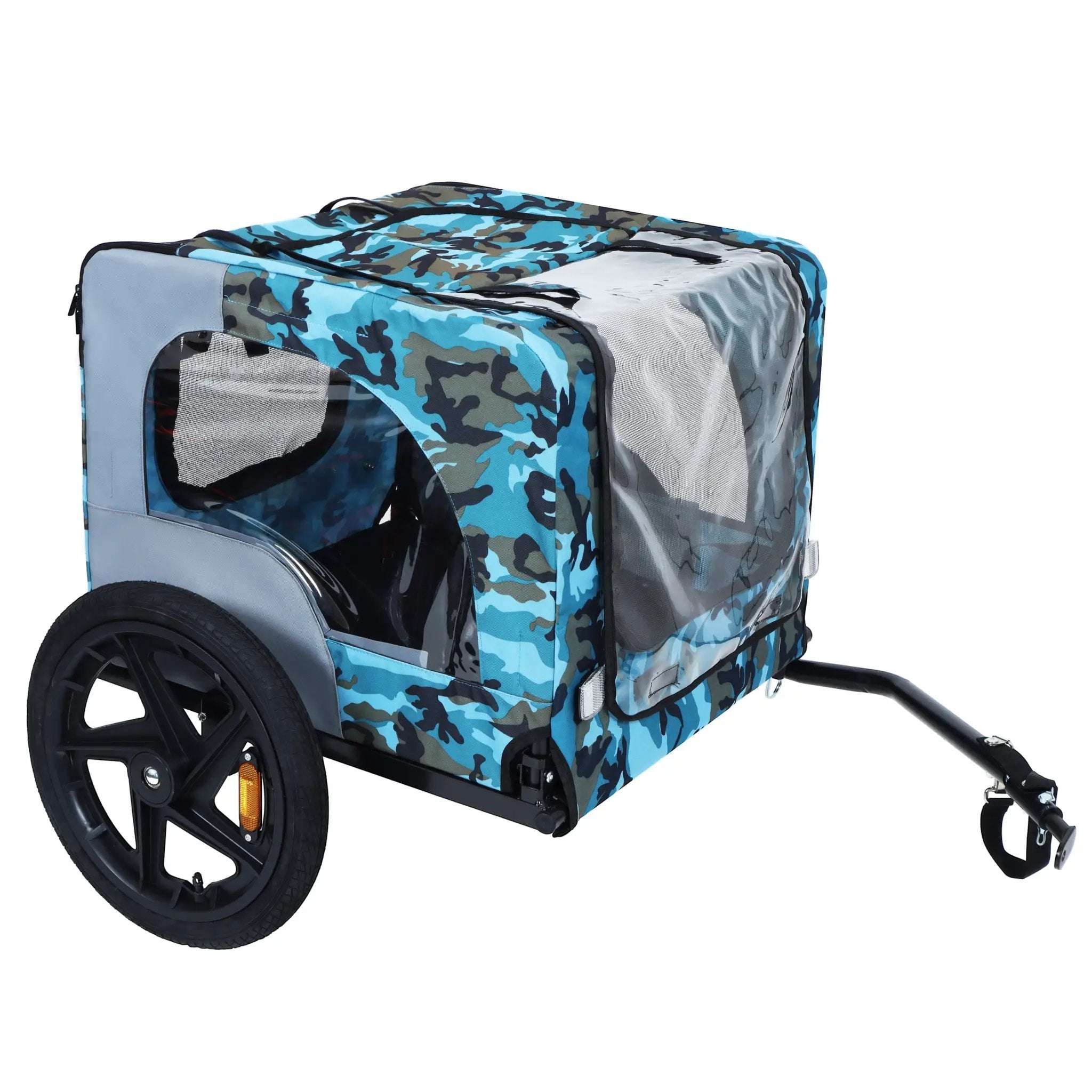 Outdoor Heavy Duty Collapsible Pet Bike Trailer with 16-Inch Wheels by HouseOfZazla