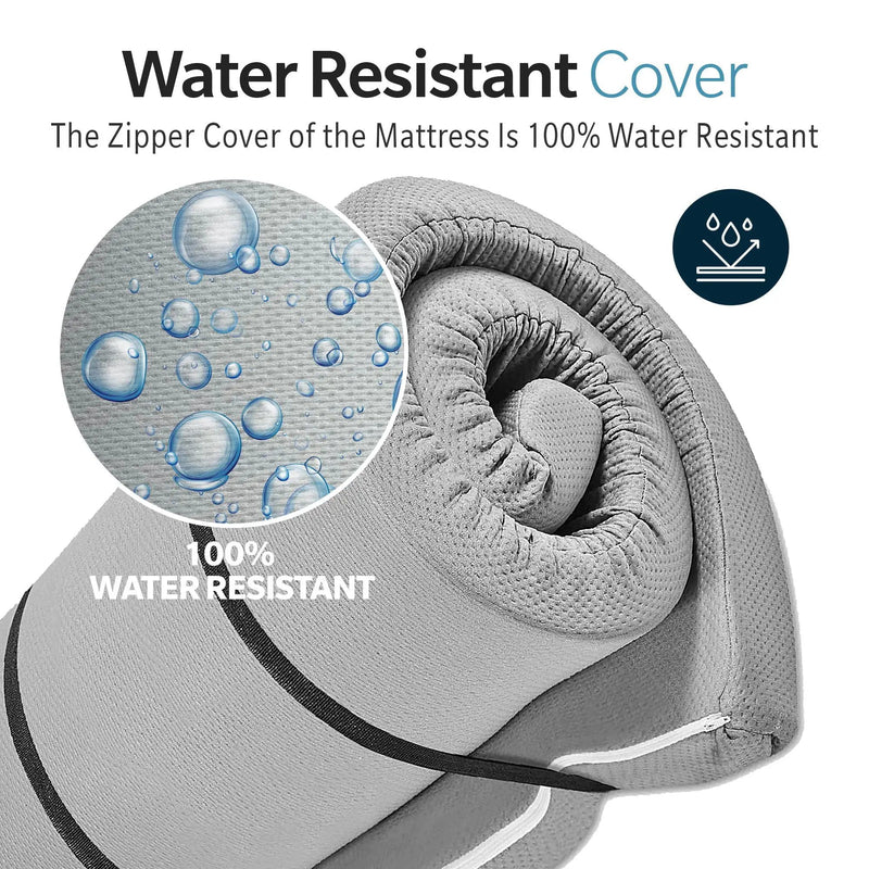 Memory Foam Camping Mattress, Foldable, Portable Comfort With Water Resistant Cover by HouseOfZazla