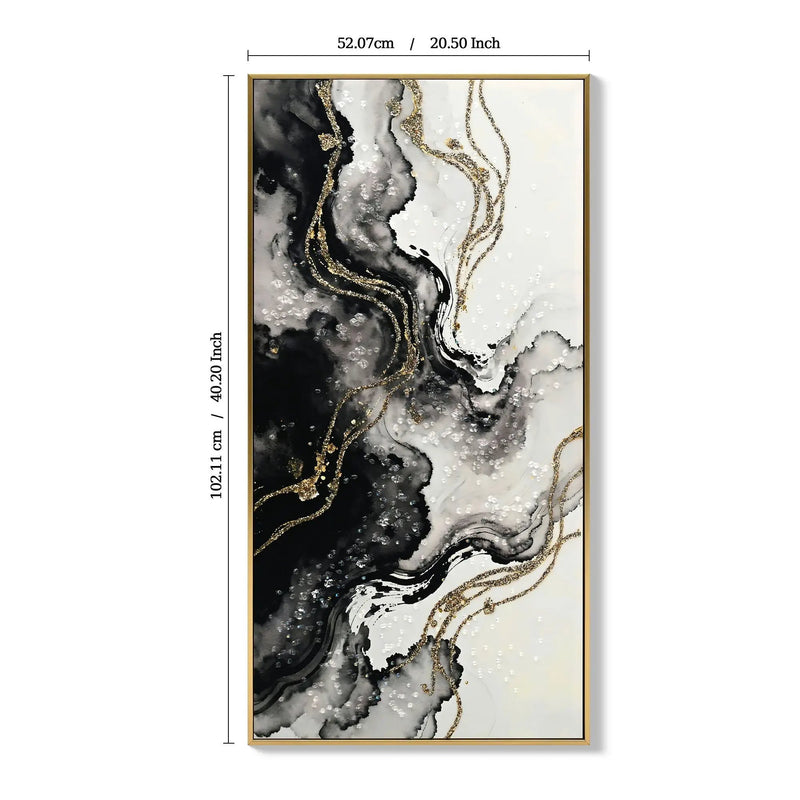 Large Framed And Abstract Wall Art, Minimalist Canvas Prints (Set of 2) - White / Black by HouseOfZazla