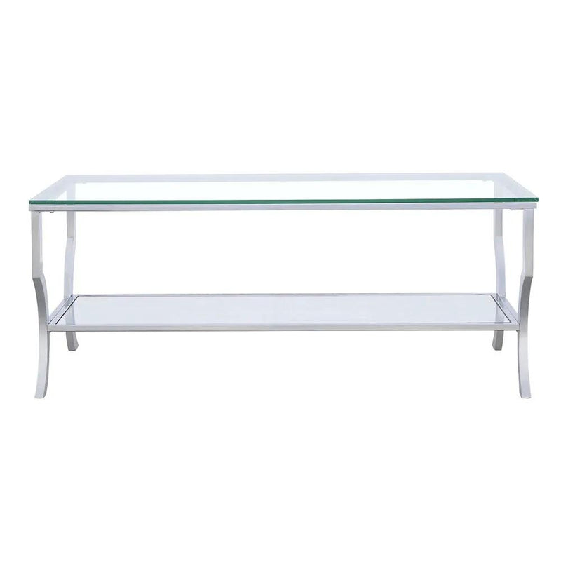 Saide Rectangular Glass Top Coffee Table Chrome by Unique Piece Furniture
