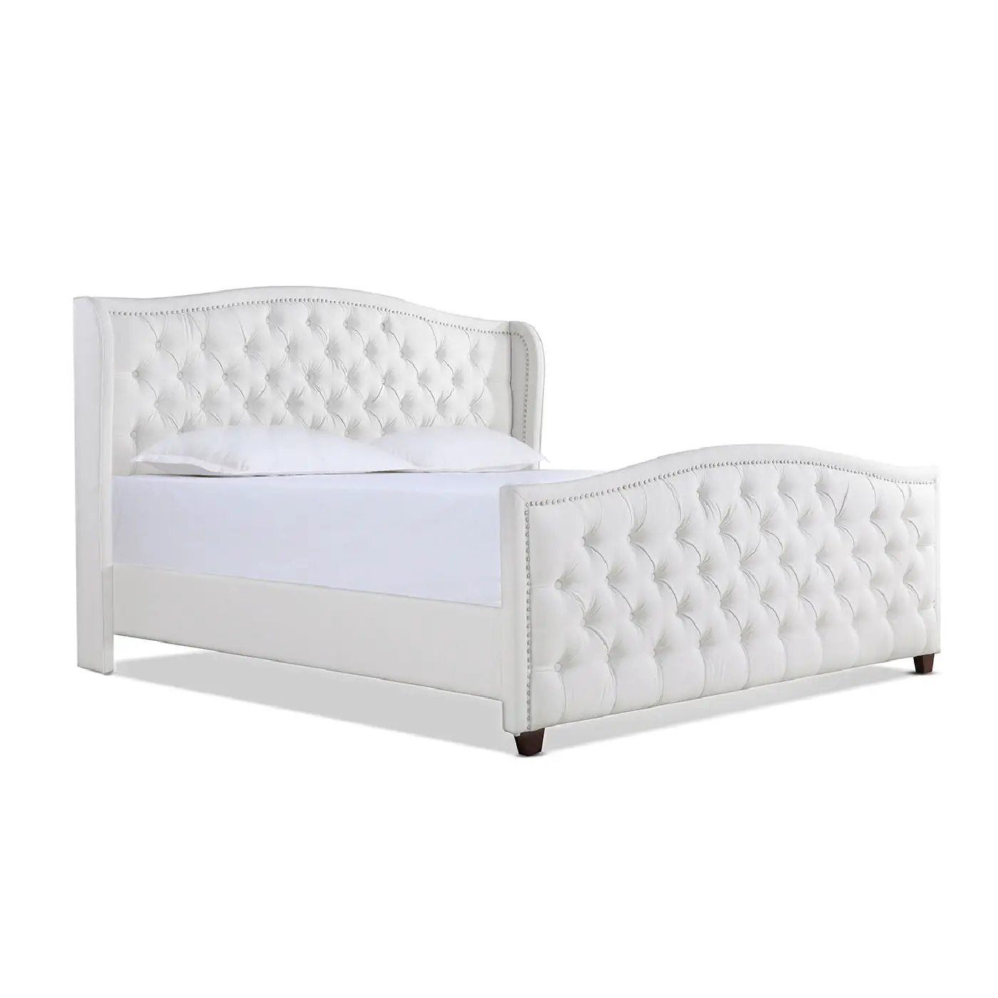 Marcella - Upholstered Shelter Headboard Bed Set by HouseOfZazla