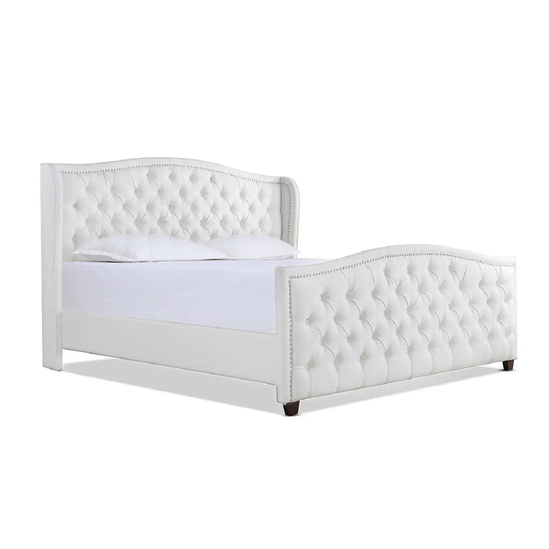 Marcella - Upholstered Shelter Headboard Bed Set by HouseOfZazla