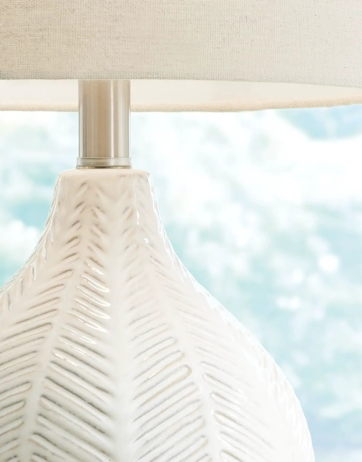 Rainermen - Ceramic Table Lamp - Off White by Unique Piece Furniture
