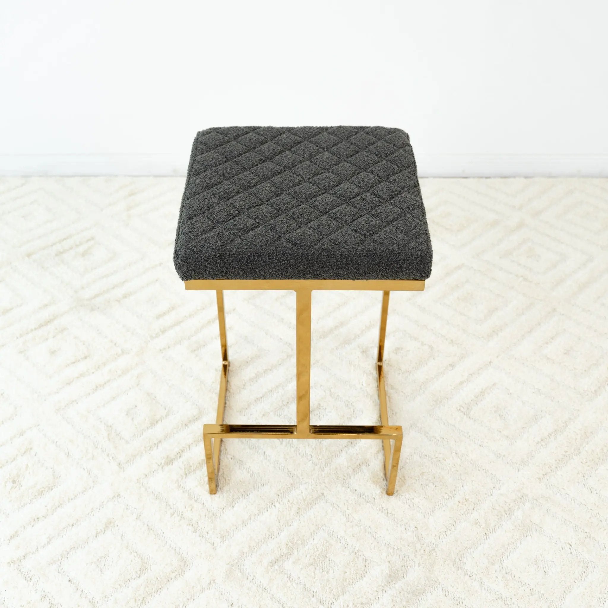Joel - Mid Century Modern Luxury Upholstered Stool by HouseOfZazla