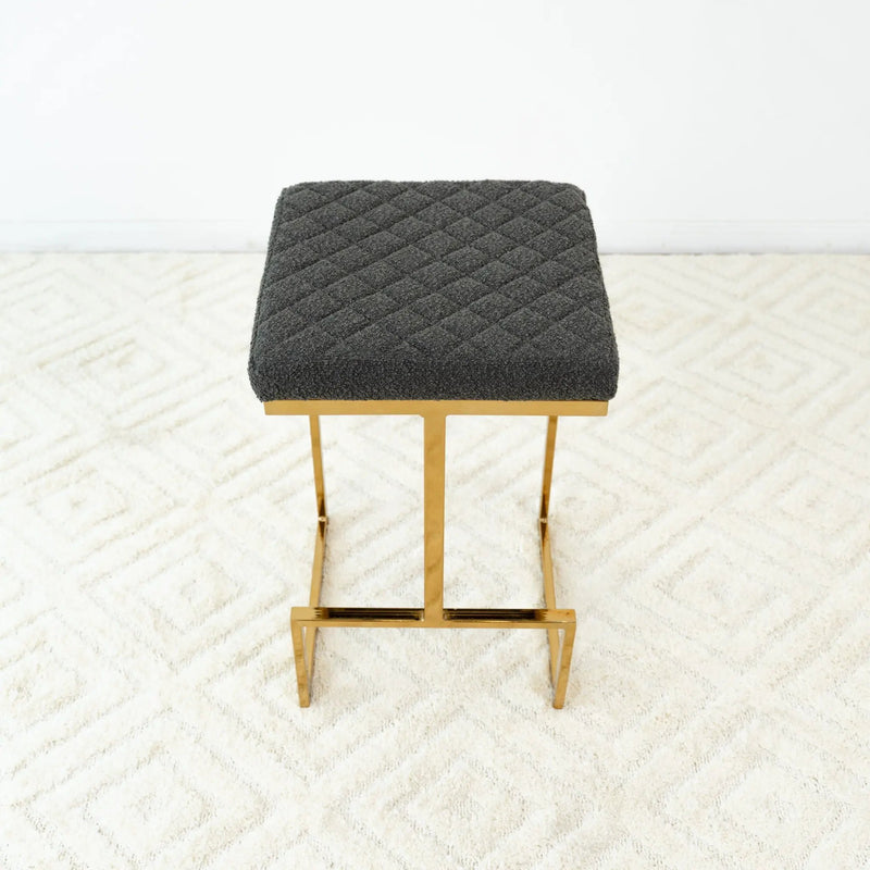 Joel - Mid Century Modern Luxury Upholstered Stool by HouseOfZazla
