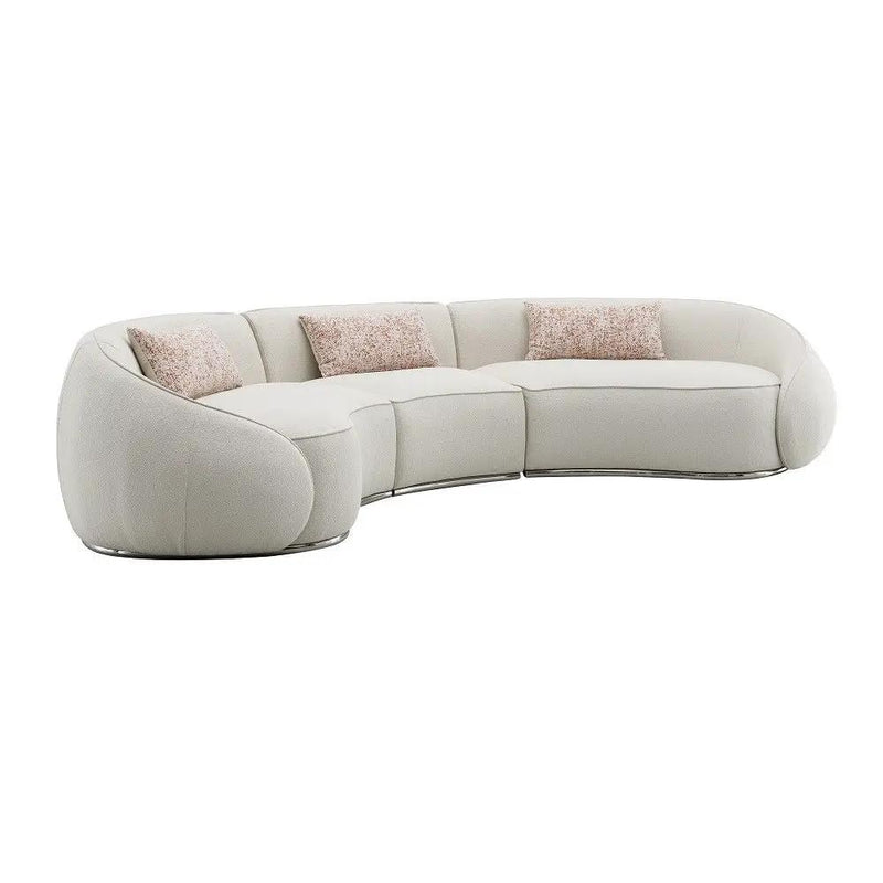 Sahara - Sectional Sofa With 3 Pillows - Beige Boucle by Unique Piece Furniture