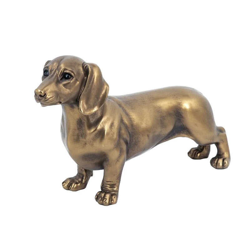 11.4x3.3x6.6' Lifelike Dachshund Figurine with Copper Finish by HouseOfZazla